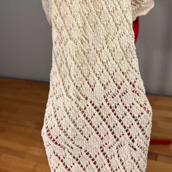 Lace Knit Cream Cardigan - XS - Picture 8 of 9